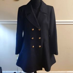 Laundry Black Flare Pea Coat Petite XL